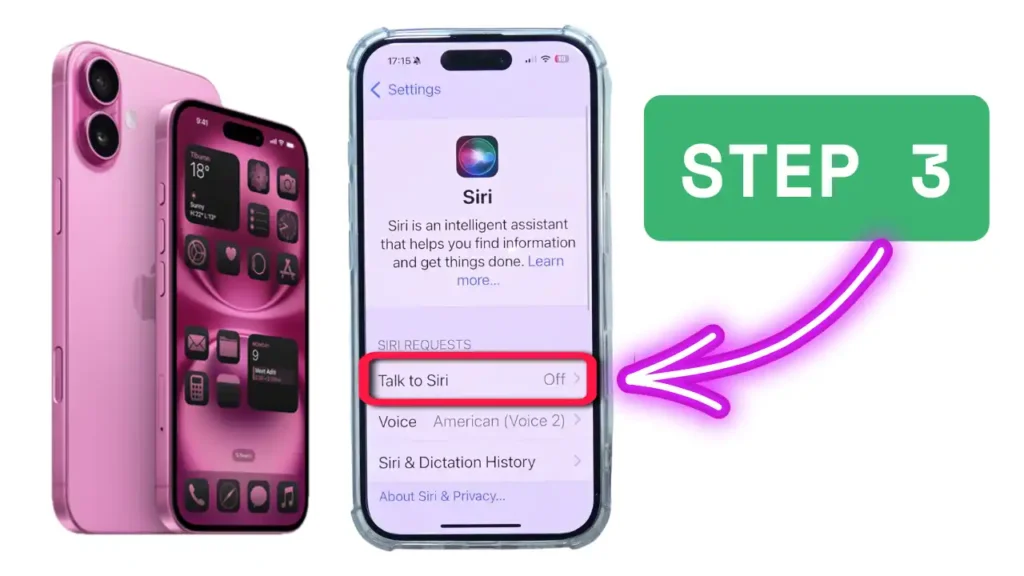 Set up Siri on iPhone 16 - Step 3
