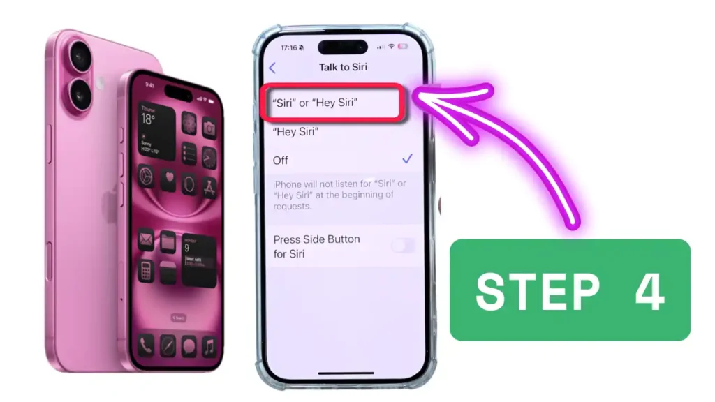 Set up Siri on iPhone 16 - Step 4