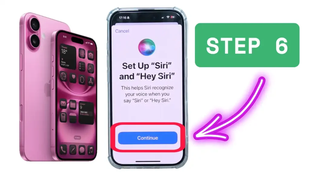 Set up Siri on iPhone 16 - Step 6