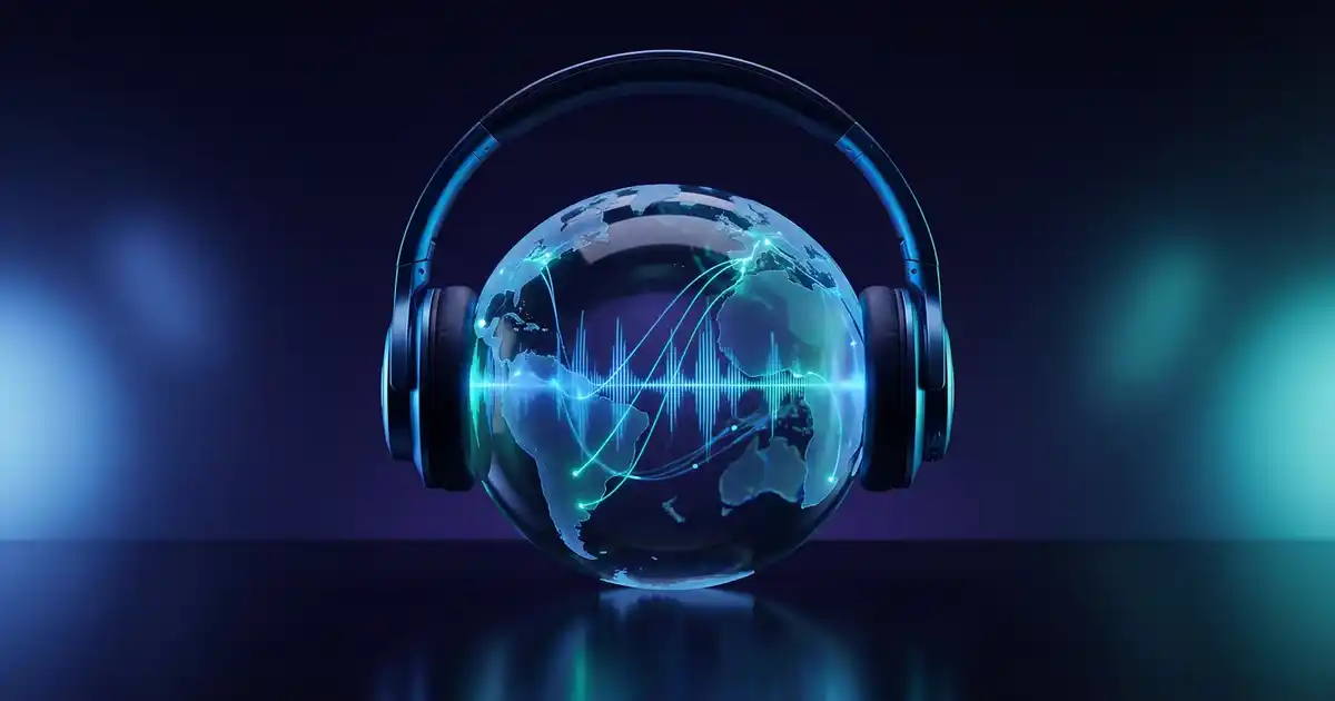 YouTube auto-dubbing global languages headphones globe