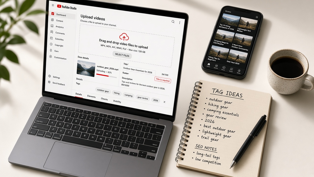 YouTube tags still matter for SEO in 2026 — creator adding video tags in YouTube Studio