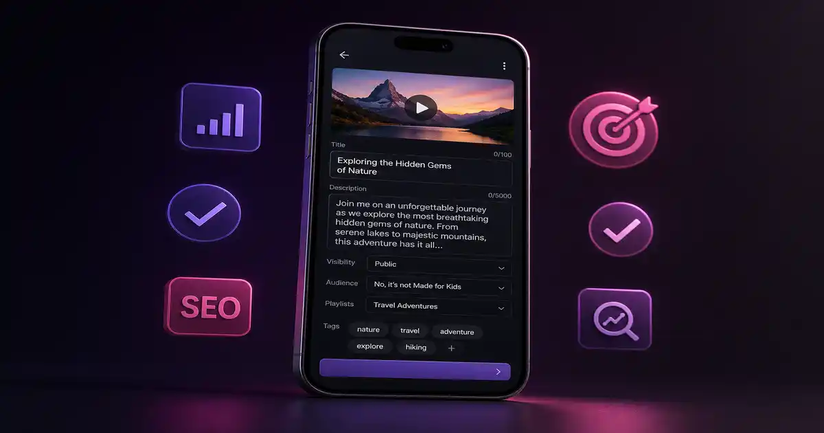 Optimize YouTube title description metadata mobile editor 2026