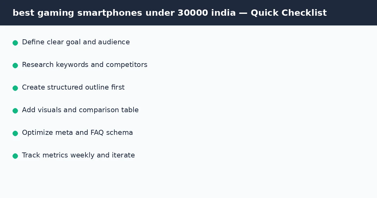 best gaming smartphones under 30000 india quick checklist infographic