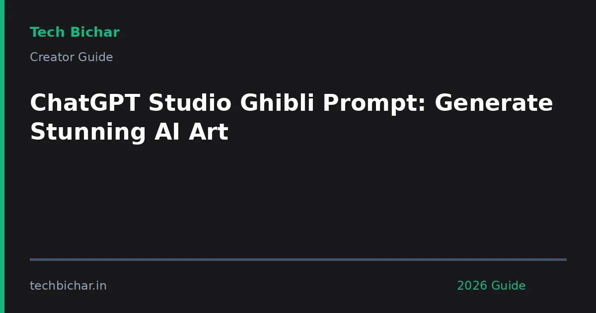chatgpt studio ghibli prompt generate — creator guide featured image 2026