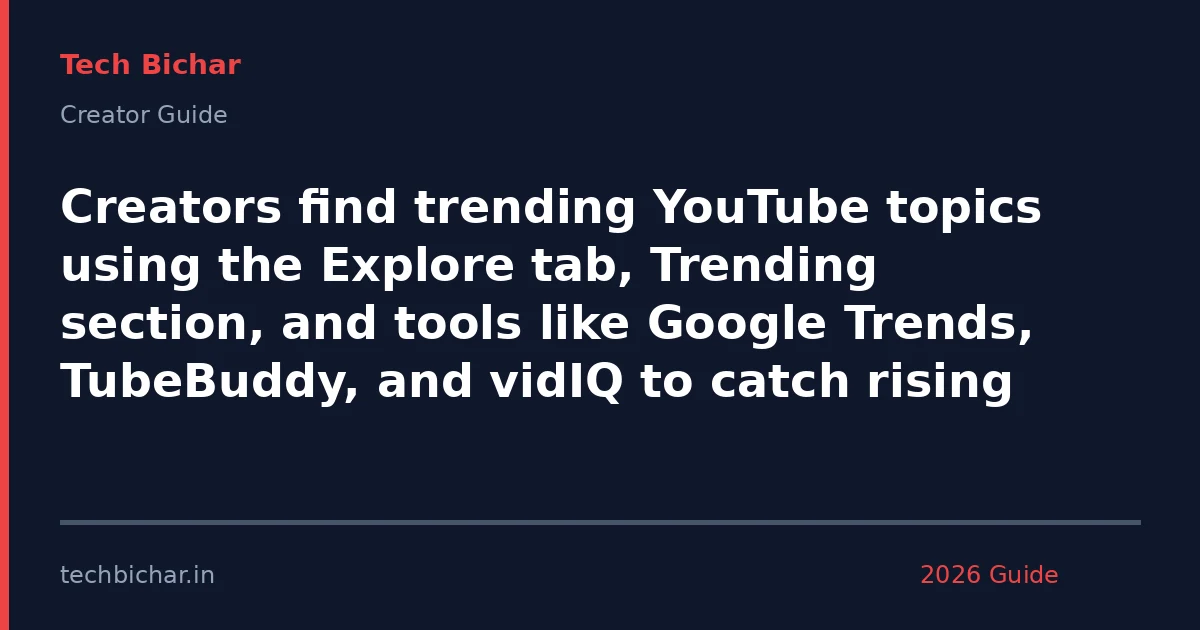 creators find trending youtube topics — creator guide featured image 2026