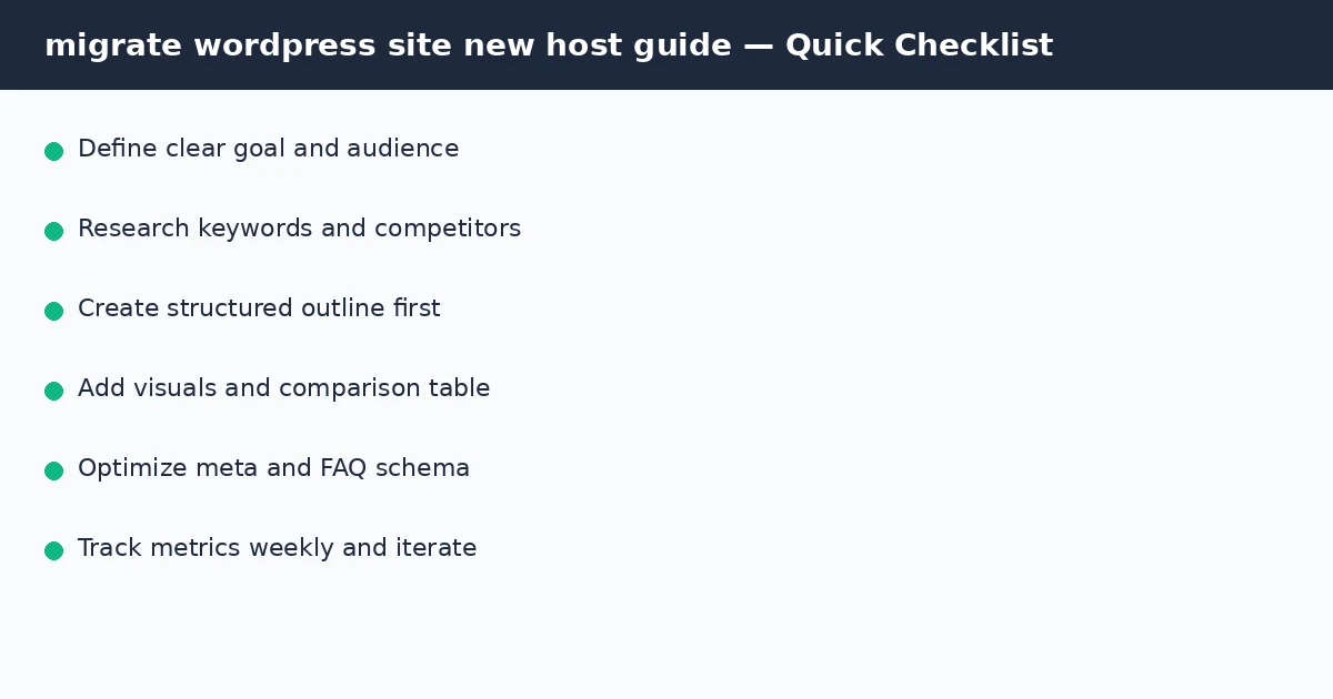 migrate wordpress site new host guide quick checklist infographic