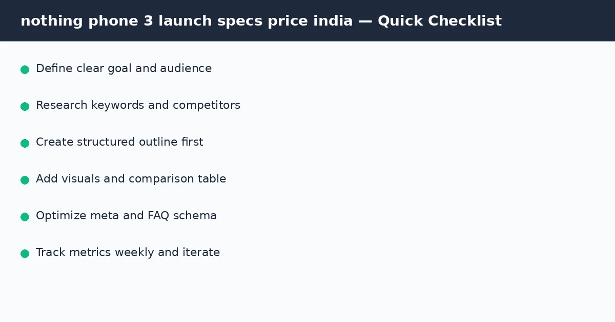 nothing phone 3 launch specs price india quick checklist infographic
