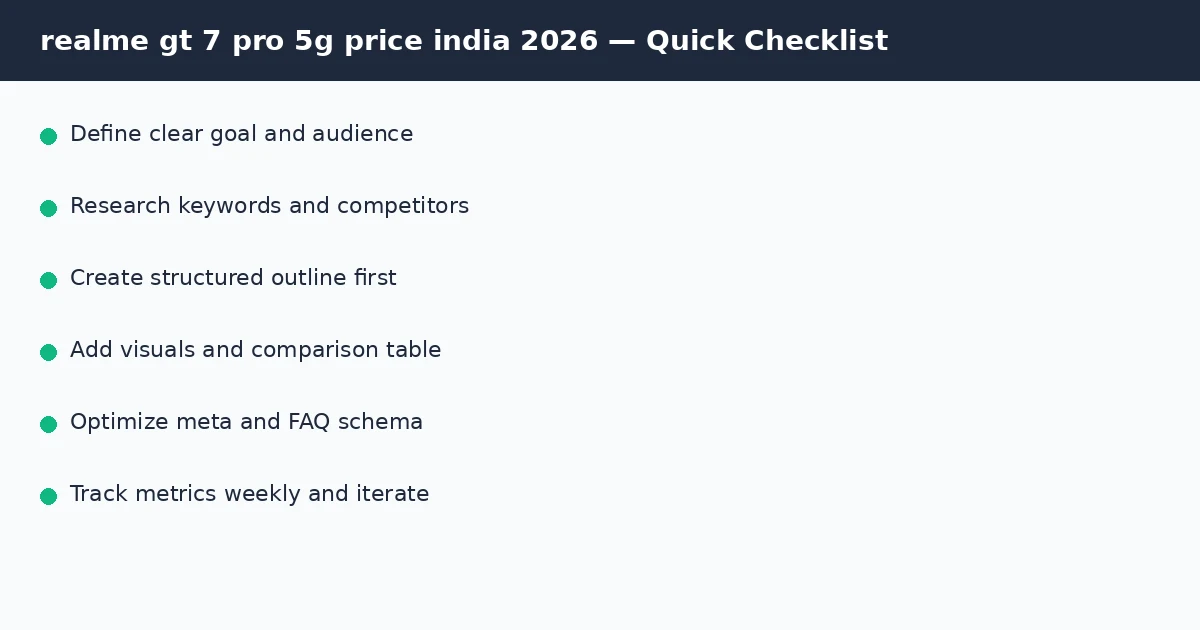 realme gt 7 pro 5g price india 2026 quick checklist infographic