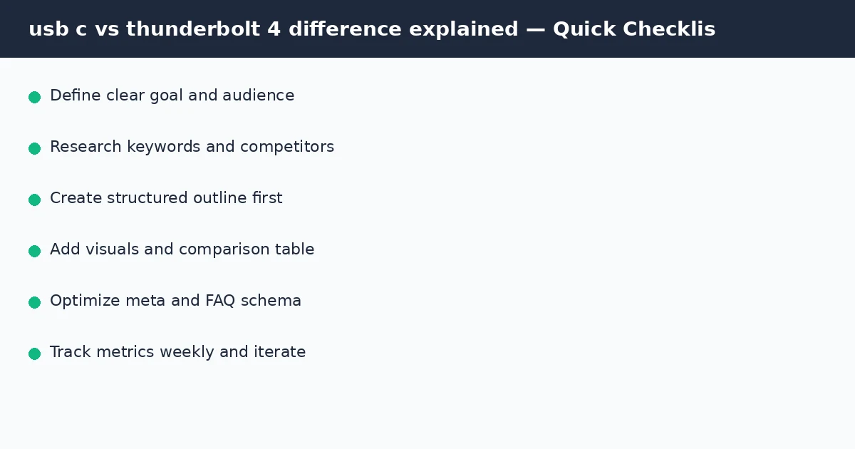 usb c vs thunderbolt 4 difference explained quick checklist infographic