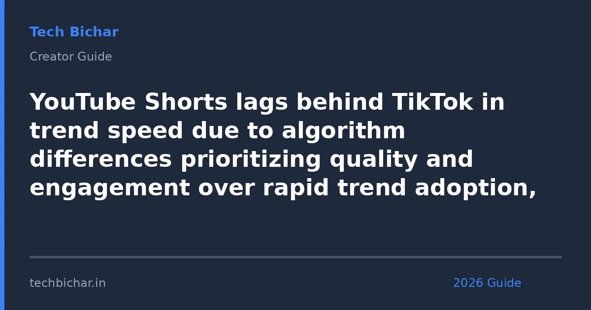 youtube shorts lags behind tiktok — creator guide featured image 2026